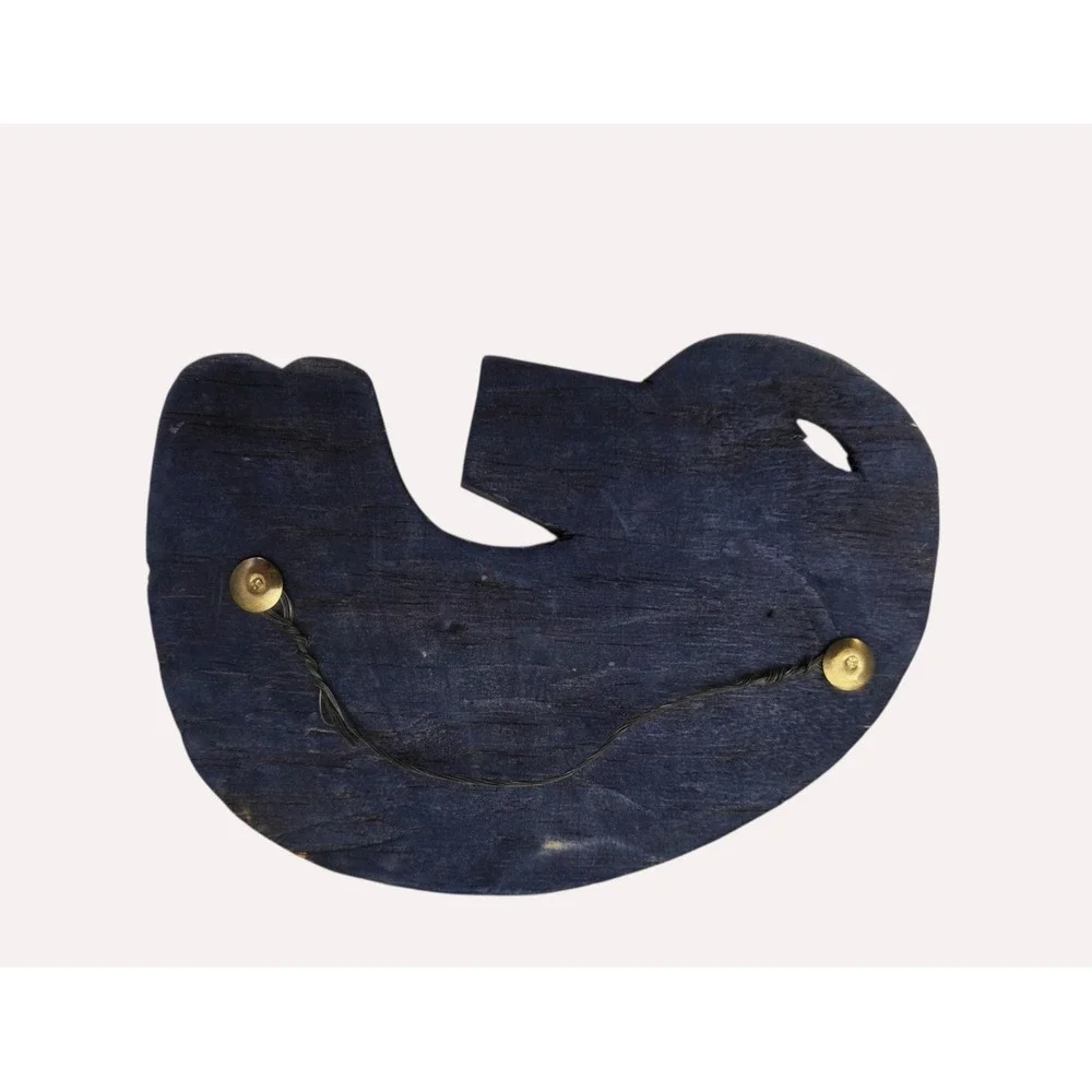 Pier 1 Blue Wooden Handpainted Cats Discontinued Wall Hangings Cat Kitten‎ Vtg